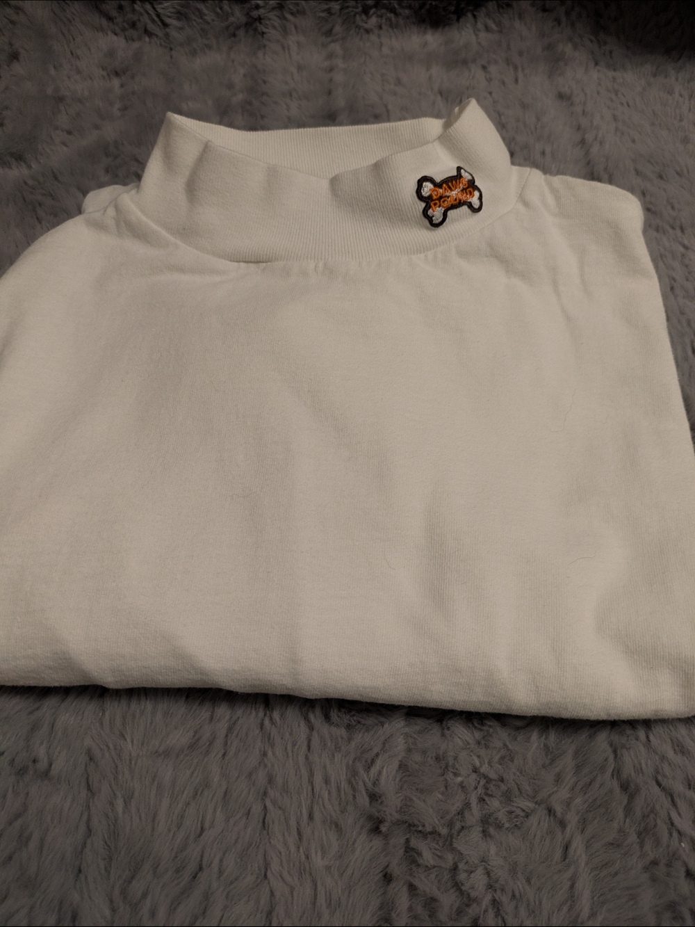 Cleveland Browns Puma White Long Sleeve Mockneck With Dawg Pound Patch XL